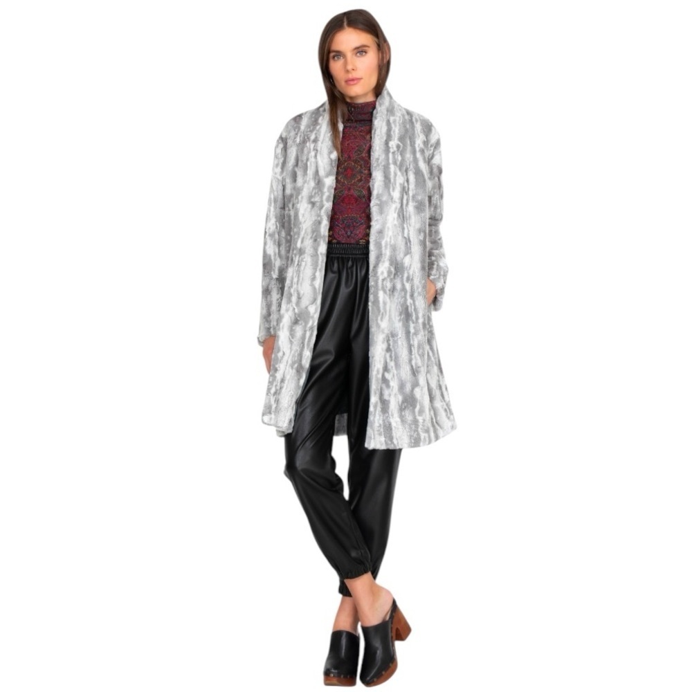 JOHNNY WAS The Cloud Faux Fur Jacket Silk Lined Size XL NEW